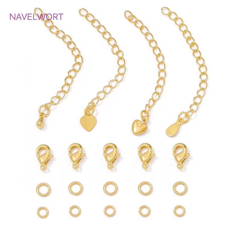 Gold Plated Ring - 18K Gold Plated Open Rings&Extension Chain&Lobster