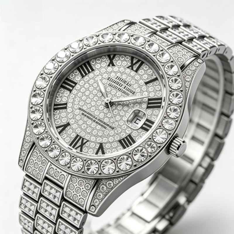 Mystery Jewelry Jar Watches - Hot‑Sale Sparkling Rhinestone‑Encrusted Gold Quartz Wristwatch