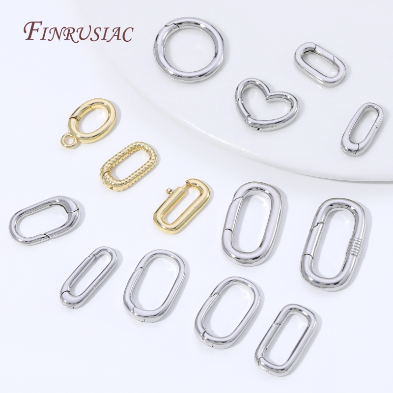 Gold Plated Ring - 18K Gold Plated Oval Spring Ring