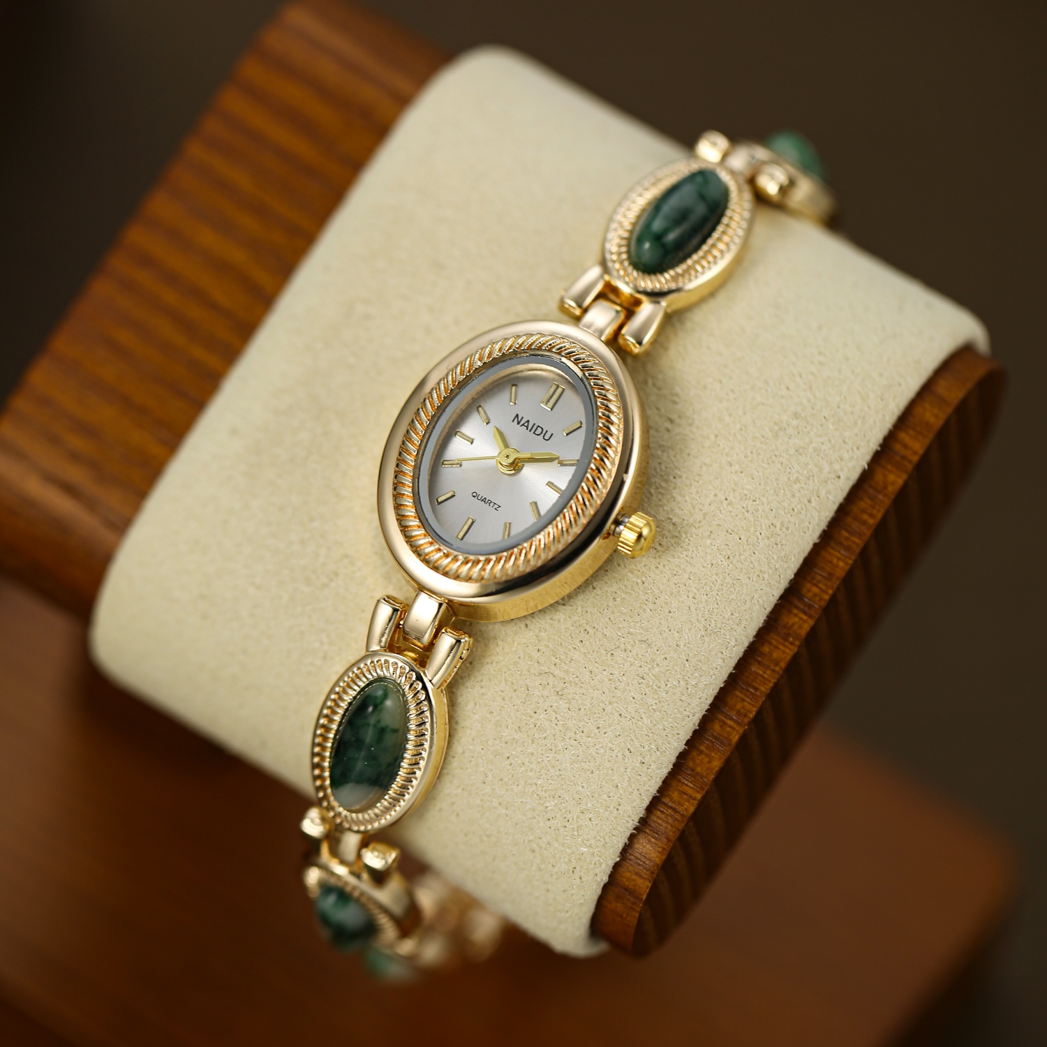 Stones Watches & Jewelry In Sweden Ab - Green Women's Artificial Stone Inlaid Strap