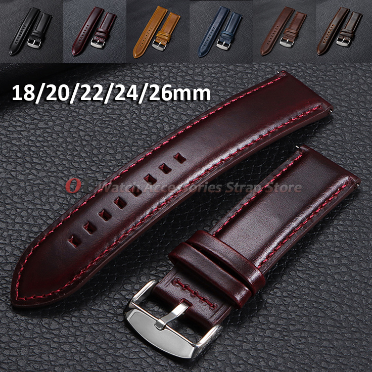 20mm 22mm Luxury Genuine Leath - Jewelry Watches Vintage 评论和价格