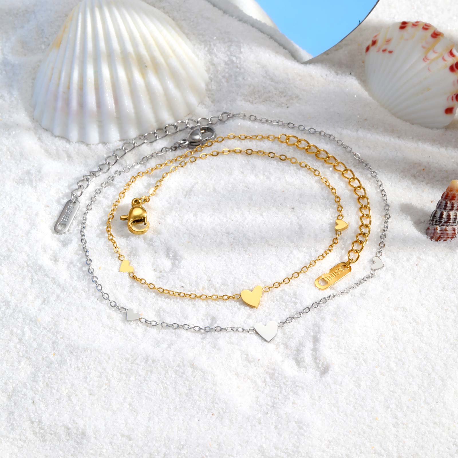 Stainless Steel Heart Anklets  - Jc Jewelry & Watches Reviews 评论和价格