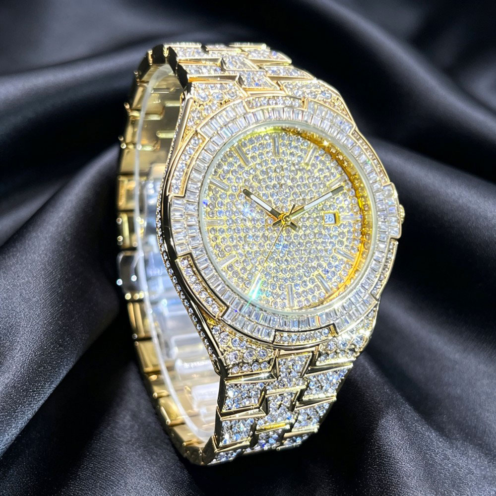 Hot Sell Gold Ice Watch For Me - Jewelry And Watches Luxury Brand 评论和价格