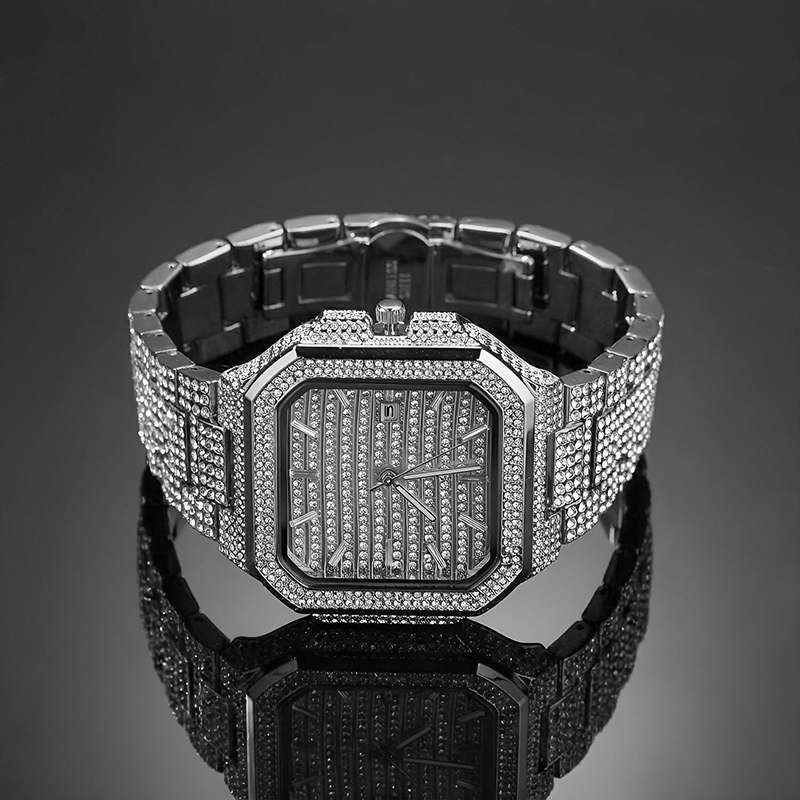 Hip Hop Mens Date Quartz Watch - Stones Watches & Jewelry In Sweden Ab 评论和价格
