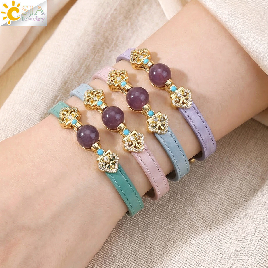 CSJA Bohemian Leather Bracelet - Stones Watches & Jewelry In Sweden Ab 评论和价格