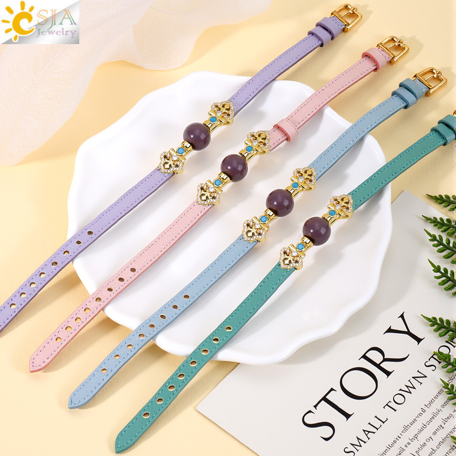 CSJA Bohemian Leather Bracelet - Stones Watches & Jewelry In Sweden Ab 评论和价格
