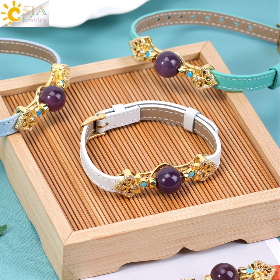 CSJA Bohemian Leather Bracelet - Stones Watches & Jewelry In Sweden Ab 评论和价格