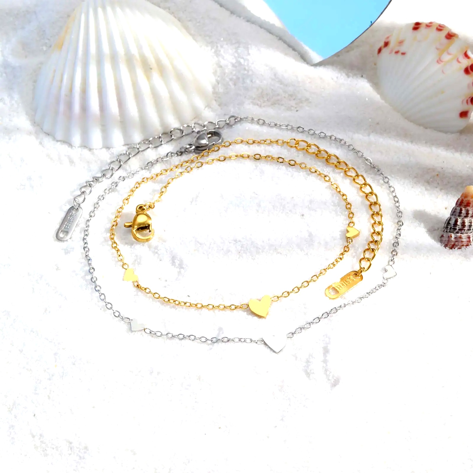 Stainless Steel Heart Anklets  - Jc Jewelry & Watches Reviews 评论和价格