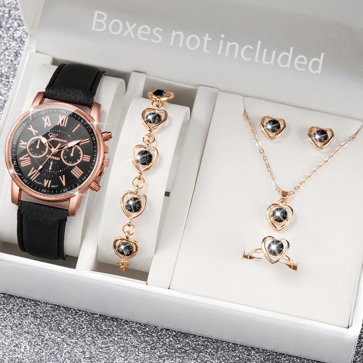 AAA5Pcs Pink Heart Crystal Wat - Mystery Jewelry Jar Watches 评论和价格