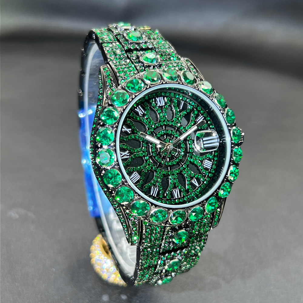 Green Diamond Watch For Men Br - Jewelry And Watches Luxury Brand 评论和价格