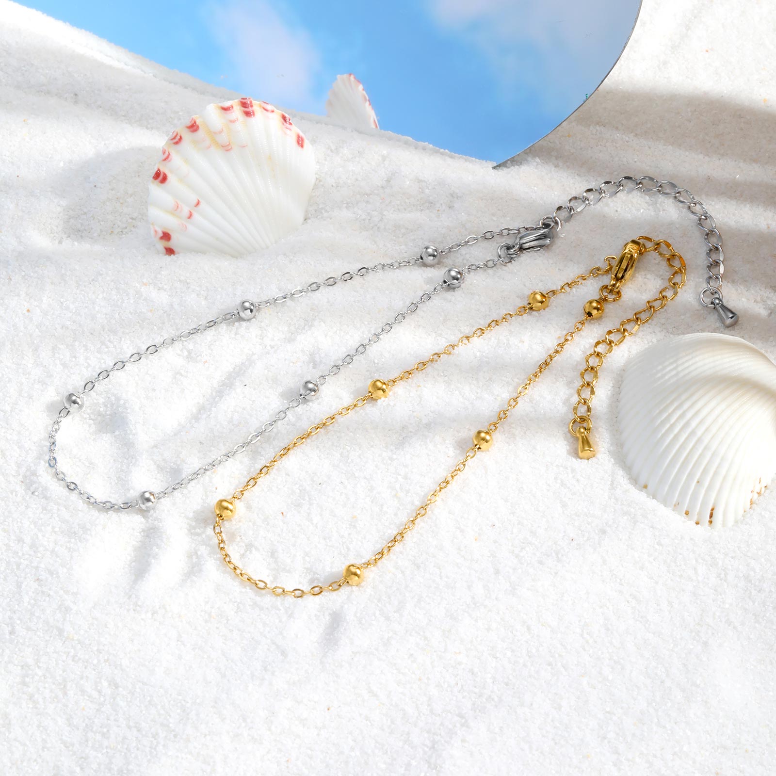 Stainless Steel Beaded Chain A - Jc Jewelry & Watches Reviews 评论和价格