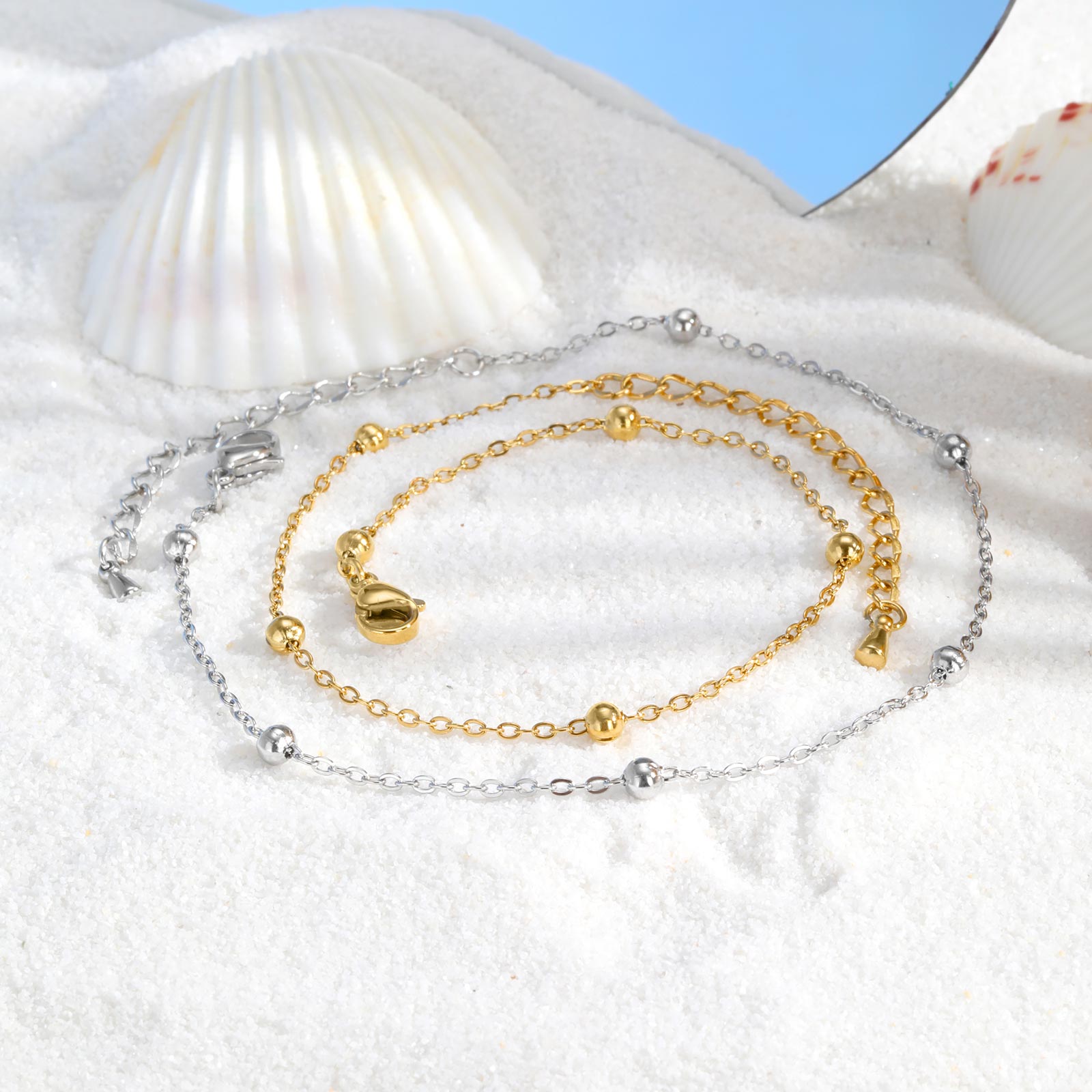 Stainless Steel Beaded Chain A - Jc Jewelry & Watches Reviews 评论和价格